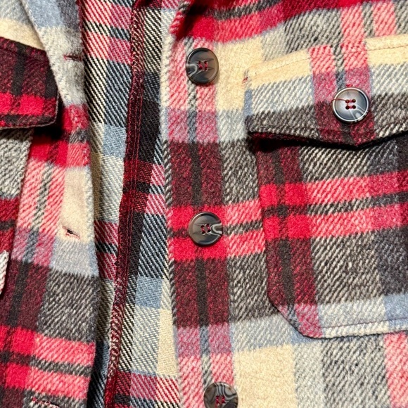 TALULAH Red Plaid Fleece Oversized Shacket Size Small - Picture 3 of 7